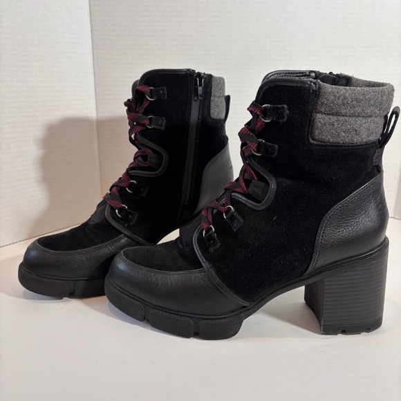 Naturalizer Women's Ankle Boots Black SZ 10 Waterproof Block Heel Round Toe - Picture 8 of 14